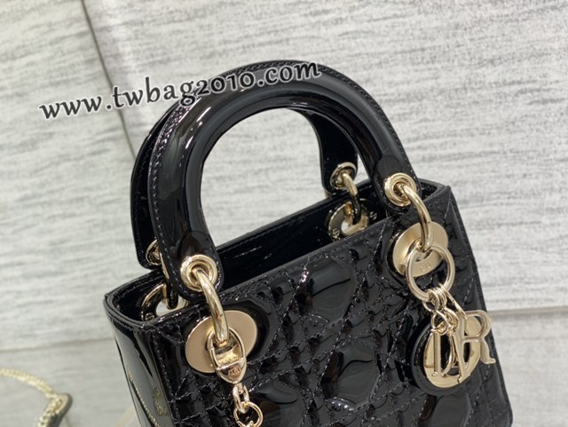 Dior专柜新款Lady女包迪奥顶级原单三格黑色Classic Lady戴妃包 djfk1214